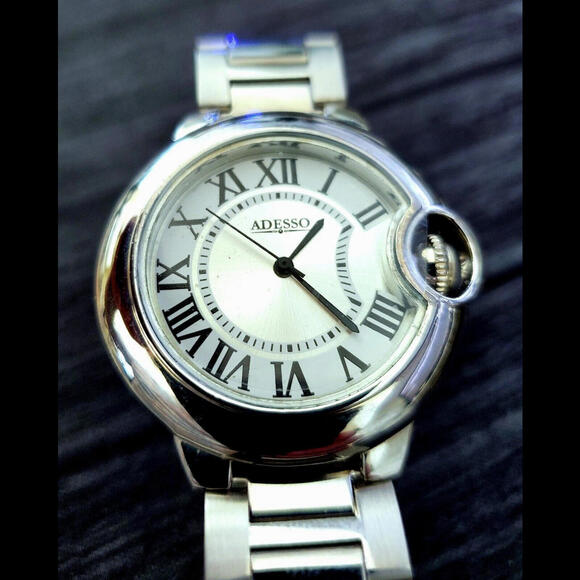 Art Deco Roman Adesso Neuvoux Stainless Men's Dress Watch - Picture 4 of 9